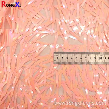 4.5mm*4cm Hot Selling Sequin Fabric With Fringe